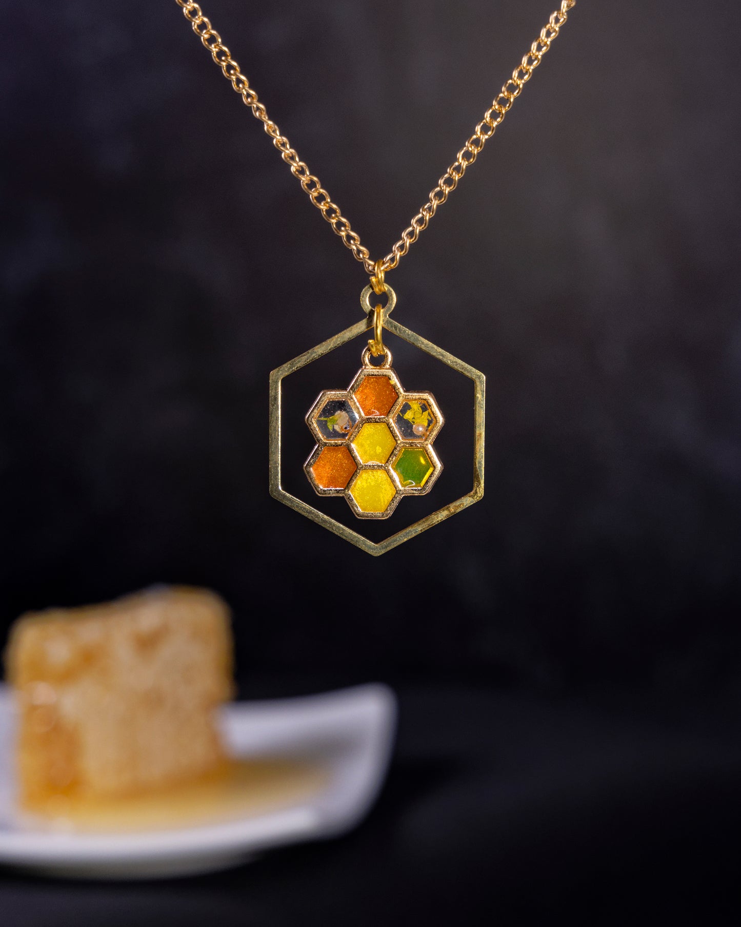 Honeycomb Framed Necklace