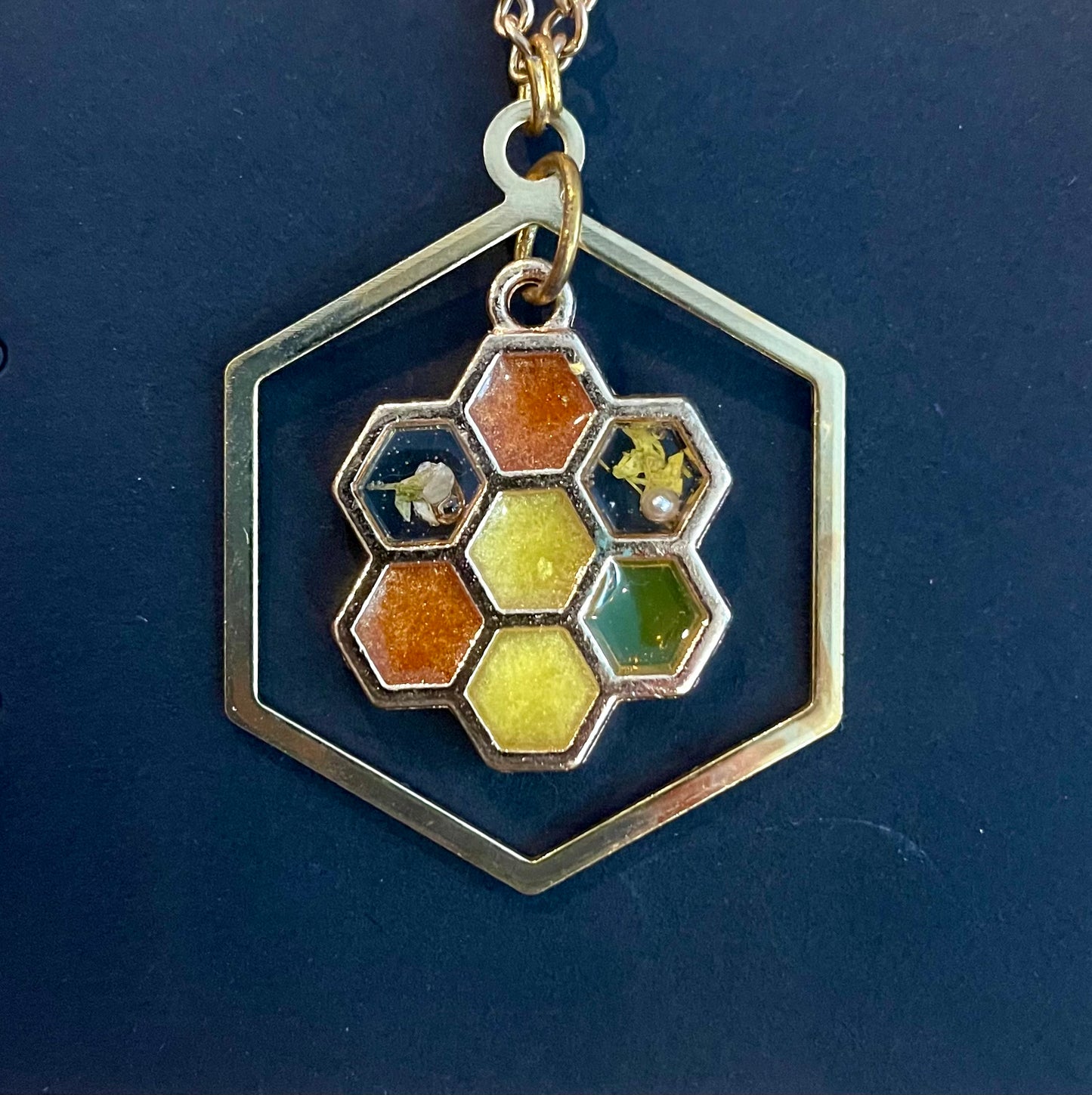 Honeycomb Framed Necklace