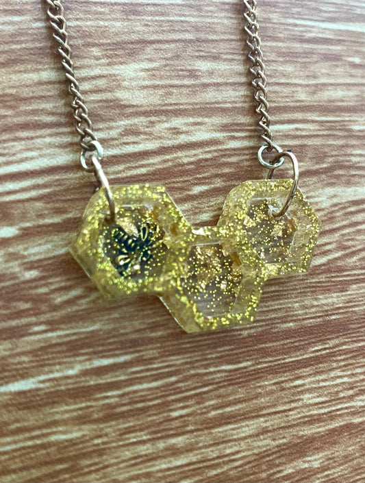 Resin Honeycomb Necklace